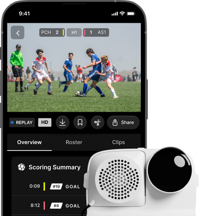 iPhone with BallerCam App and Device